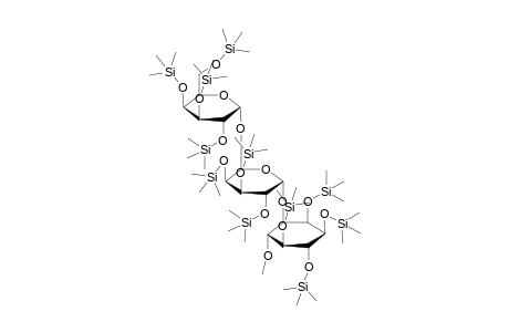 (((1R,2R,3R,4S,5R,6R)-5-methoxy-6-(((2R,3R,4S,5S,6R)-3,4,5-tris((trimethylsilyl)oxy)-6-((((2S,3R,4S,5S,6R)-3,4,5-tris((trimethylsilyl)oxy)-6-(((trimethylsilyl)oxy)methyl)tetrahydro-2H-pyran-2-yl)oxy)methyl)tetrahydro-2H-pyran-2-yl)oxy)cyclohexane-1,2,3,4-tetrayl)tetrakis(oxy))tetrakis(trimethylsilane)