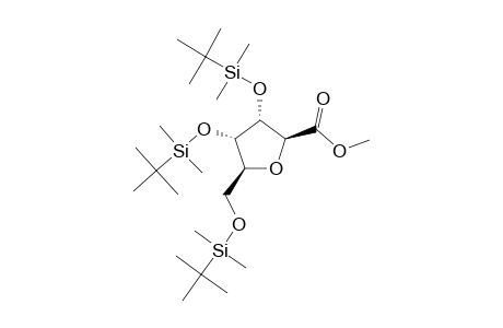 (-)-METHYL-2,5-ANHYDRO-3,4,6-O-TRIS-[(TERT.-BUTYL)-DIMETHYLSILYL]-D-ALLONATE