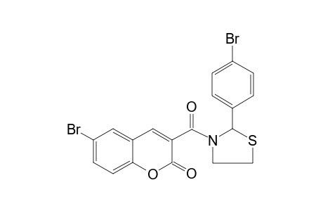 6-Bromanyl-3-[[2-(4-bromophenyl)-1,3-thiazolidin-3-yl]carbonyl]chromen-2-one