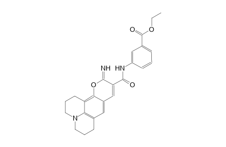 benzoic acid, 3-[[(2,3,6,7-tetrahydro-11-imino-1H,5H,11H-[1]benzopyrano[6,7,8-ij]quinolizin-10-yl)carbonyl]amino]-, ethyl ester