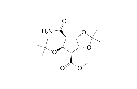 (+,-)-methyl 4.beta.-carbamoyl-2.alpha.,3.alpha.-[(dimethylmethylene)dioxy]-5.beta.-tert-butoxy-1.beta.-cyclopentanecarboxylate
