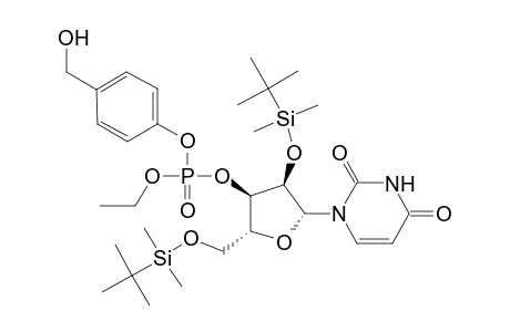 2',5'-Di(tert-butyldimethylsilyl)-3'-ethyl 4-(hydroxymethyl)phenyl phosphate)uridine