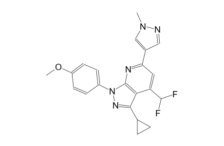 1H-pyrazolo[3,4-b]pyridine, 3-cyclopropyl-4-(difluoromethyl)-1-(4-methoxyphenyl)-6-(1-methyl-1H-pyrazol-4-yl)-