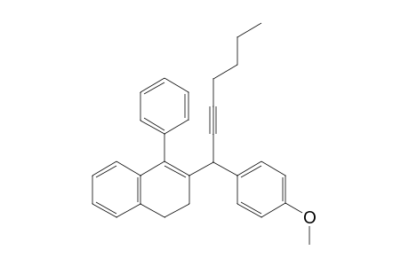 3-(1-(4-Methoxyphenyl)hept-2-yn-1-yl)-4-phenyl-1,2-dihydronaphthalene