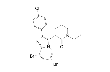 2-[6,8-bis(bromanyl)-2-(4-chlorophenyl)imidazo[1,2-a]pyridin-3-yl]-N,N-dipropyl-ethanamide