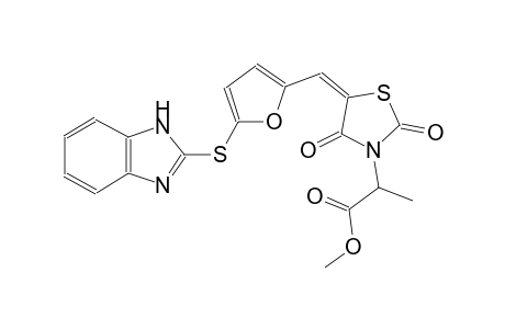 methyl 2-((5E)-5-{[5-(1H-benzimidazol-2-ylsulfanyl)-2-furyl]methylene}-2,4-dioxo-1,3-thiazolidin-3-yl)propanoate