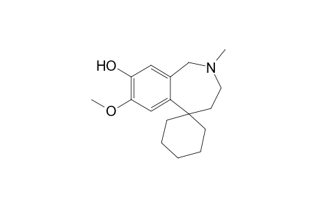 2-Methyl-7-methoxyspiro[2,3,4,5-tetrahydro-1H-benzo[c]azepin-5,1'-cyclohexane]-8-ol