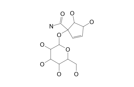 (1-R,4-S,5-R)-1-BETA-D-GLUCOPYRANOSYLOXY-4,5-DIHYDROXY-2-CYCLOPENTENE-1-CARBOXAMIDE