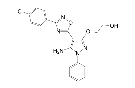 2-Amino-3-[(2'-hydroxyethoxy)-4'-{ 9"-(p-chlorophenyl)}-7",8",10"-oxadiazol-6"-yl]-1-phenylpyrazole