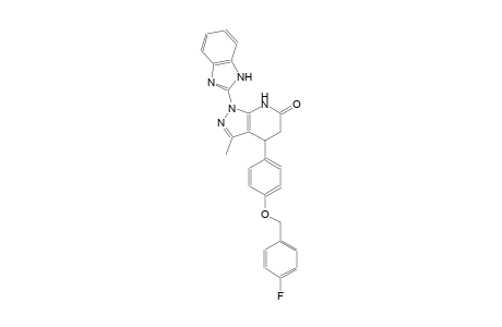 6H-pyrazolo[3,4-b]pyridin-6-one, 1-(1H-benzimidazol-2-yl)-4-[4-[(4-fluorophenyl)methoxy]phenyl]-1,4,5,7-tetrahydro-3-methyl-