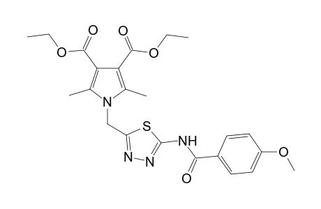 diethyl 1-[[5-[(4-methoxybenzoyl)amino]-1,3,4-thiadiazol-2-yl]methyl]-2,5-dimethyl-pyrrole-3,4-dicarboxylate
