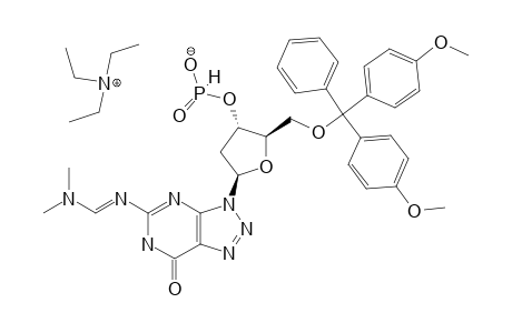 3-[2-DEOXY-5-O-(4,4'-DIMETHOXYTRITYL)-BETA-D-ERYTHRO-PENTOFURANOSYL]-5-{[(DIMETHYLAMINO)-METHYLIDENE]-AMINO}-3,6-DIHYDRO-7H-1,2,3-TRIAZOLO[4,5-D]PYRIMIDIN-7-ON