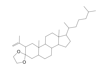 Cholestan-3-one, 2-(1-methylethenyl)-, cyclic 1,2-ethanediyl acetal, (5.alpha.)-