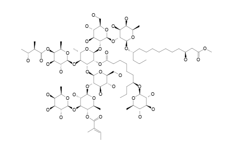 #3;QM-3;METHYL-(3S,11S)-DIHYDROXY-TETRADECANOATE-11-O-BETA-D-FUCOPYRANOSYL-(1->3)-O-(4-O-TIGLOYL)-BETA-D-QUINOVOPYRANOSYL-(1->2)-O-BETA-D-GLUCOPYRANOSYL-(1->3)