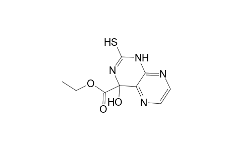 4-Pteridinecarboxylic acid, 1,2,3,4-tetrahydro-4-hydroxy-2-thioxo-, ethyl ester