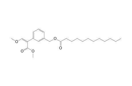 Benzeneacetic acid, alpha-(methoxymethylene)-3-[[(1-oxododecyl)oxy]methyl]-, methyl ester