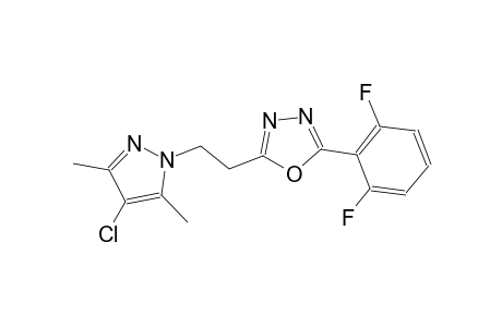 2-[2-(4-chloro-3,5-dimethyl-1H-pyrazol-1-yl)ethyl]-5-(2,6-difluorophenyl)-1,3,4-oxadiazole
