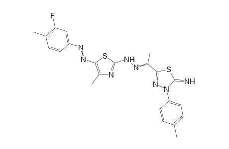 5-(1-(2-(5-((3-Fluoro-4-methylphenyl)diazenyl)-4-methylthiazol-2-yl)hydrazono)ethyl)-3-(p-tolyl)-1,3,4-thiadiazol-2(3H)-imine