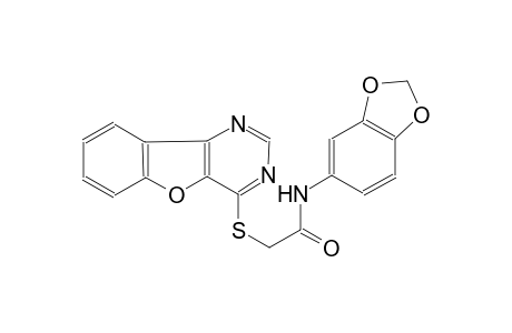 N-(1,3-benzodioxol-5-yl)-2-([1]benzofuro[3,2-d]pyrimidin-4-ylsulfanyl)acetamide