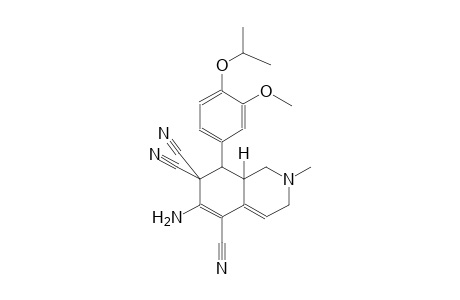 5,7,7(1H)-isoquinolinetricarbonitrile, 6-amino-2,3,8,8a-tetrahydro-8-[3-methoxy-4-(1-methylethoxy)phenyl]-2-methyl-, (8S,8aR)-