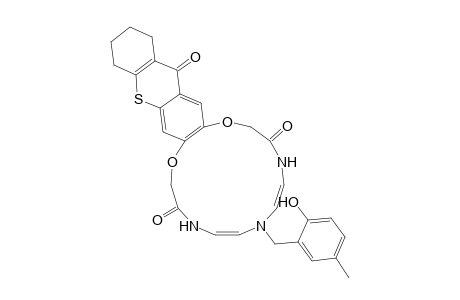 7-( 5'-Methyl-2'-hydroxybenzyl)-5,6,7,8,9,10-hexahydro-2H,20H-thioxantheno[2,3-b]-(1,4-dioxa-7,10,13-triaza)cyclopentadecene-3,11,20(4H,12H)-trione