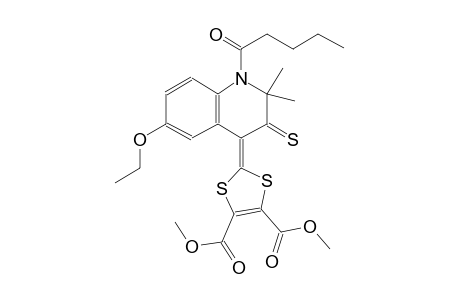 1,3-dithiole-4,5-dicarboxylic acid, 2-(6-ethoxy-2,3-dihydro-2,2-dimethyl-1-(1-oxopentyl)-3-thioxo-4(1H)-quinolinylidene)-, dimethyl ester