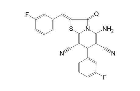 7H-thiazolo[3,2-a]pyridine-6,8-dicarbonitrile, 5-amino-7-(3-fluorophenyl)-2-[(3-fluorophenyl)methylene]-2,3-dihydro-3-oxo-, (2Z)-