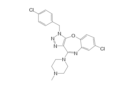 7-Chloranyl-1-[(4-chlorophenyl)methyl]-4-(4-methylpiperazin-1-yl)-[1,2,3]triazolo[4,5-b][1,5]benzoxazepine