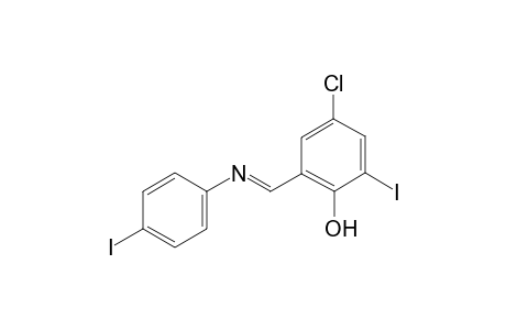 4-Chloro-2-iodo-6-((E)-[(4-iodophenyl)imino]methyl)phenol