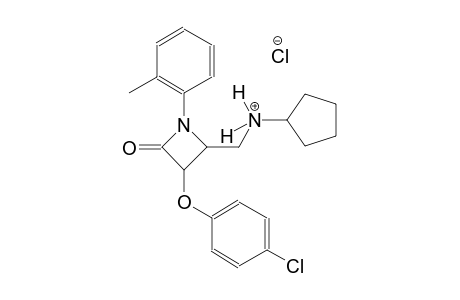 2-azetidinemethanaminium, 3-(4-chlorophenoxy)-N-cyclopentyl-1-(2-methylphenyl)-4-oxo-, chloride