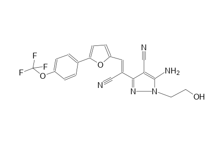 5-Amino-3-[(Z)-1-cyano-2-[5-[4-(trifluoromethoxy)phenyl]-2-furanyl]ethenyl]-1-(2-hydroxyethyl)-4-pyrazolecarbonitrile