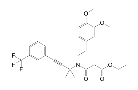 N-[2-(3,4-Dimethoxyphenyl)ethyl]-N-[3-(3-trifluoromethylphenyl)-1,1-dimethylprop-2-ynyl]malonamic acid ethyl ester