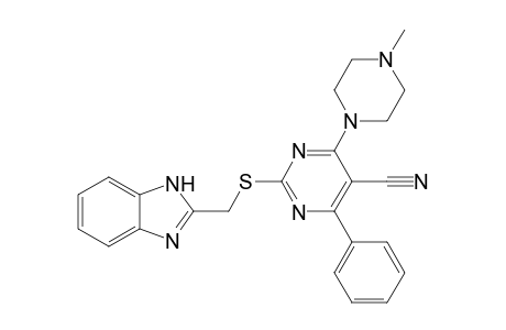 2-((1H-Benzo[d]imidazol-2-yl)methylthio)-6-phenyl-4-(methylpiperazin-1-yl)pyrimidine-5-carbonitrile