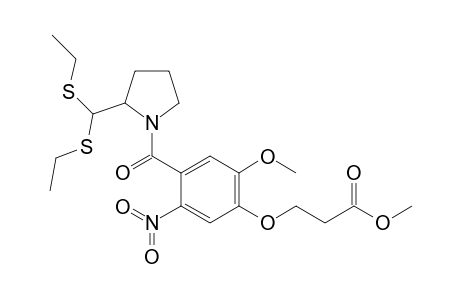 N-[4-(2'-Methoxycarbonylethoxy)-5-methoxy-2-nitrobenzoyl]-pyrrolidin-2-carbaldehyde Diethyl Thioacetal