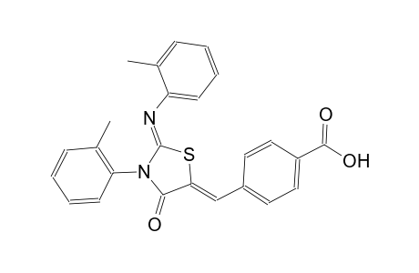 4-((Z)-{(2Z)-3-(2-methylphenyl)-2-[(2-methylphenyl)imino]-4-oxo-1,3-thiazolidin-5-ylidene}methyl)benzoic acid