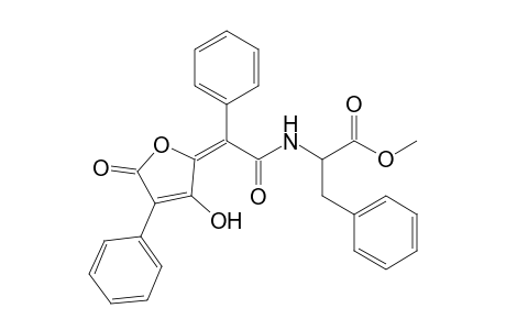Alanine, N-[(3-hydroxy-5-oxo-4-phenyl-2(5H)-furylidene)phenylacetyl]-3-phenyl-, methyl ester