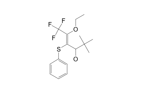 (E)-2-ETHOXY-1,1,1-TRIFLUORO-5,5-DIMETHYL-3-(PHENYLTHIO)-HEX-2-EN-4-OL