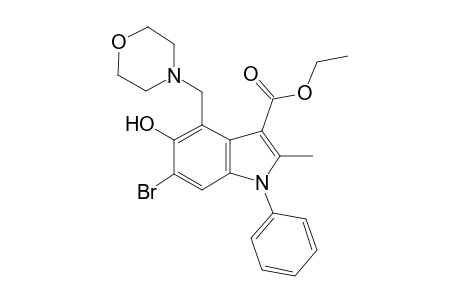 6-Bromo-5-hydroxy-2-methyl-4-(4-morpholinylmethyl)-1-phenyl-3-indolecarboxylic acid ethyl ester