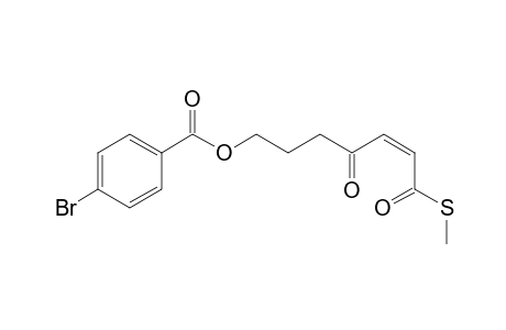 Methyl (Z)-4-oxo-7-(p-bromobenzoyloxy)-2-heptenethioate