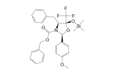 (2S,4S,5S)-4-BENZYL-N-(BENZYLOXYCARBONYL)-2-(4'-METHOXYPHENYL)-5-(TRIFLUOROMETHYL)-5-[(TRIMETHYLSILYL)-OXY]-1,3-OXAZOLIDINE