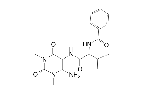 Butanamide, 2-benzoylamino-3-methyl-N-(1,2,3,4-tetrahydro-6-amino-1,3-dimethyl-2,4-dioxopyrimid-5-yl)-
