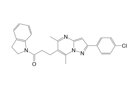 pyrazolo[1,5-a]pyrimidine, 2-(4-chlorophenyl)-6-[3-(2,3-dihydro-1H-indol-1-yl)-3-oxopropyl]-5,7-dimethyl-