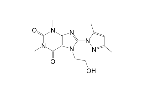 8-(3,5-dimethyl-1H-pyrazol-1-yl)-7-(2-hydroxyethyl)-1,3-dimethyl-3,7-dihydro-1H-purine-2,6-dione