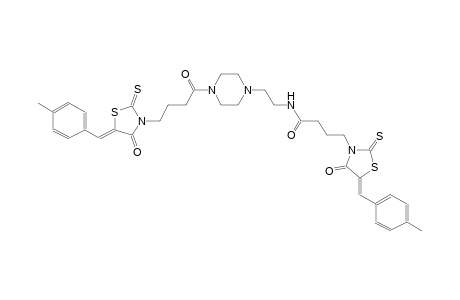 4-[(5Z)-5-(4-methylbenzylidene)-4-oxo-2-thioxo-1,3-thiazolidin-3-yl]-N-[2-(4-{4-[(5Z)-5-(4-methylbenzylidene)-4-oxo-2-thioxo-1,3-thiazolidin-3-yl]butanoyl}-1-piperazinyl)ethyl]butanamide