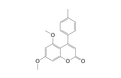 5,7-DIMETHOXY-4-(4-METHYLPHENYL)-2H-1-BENZOPYRAN-2-ONE