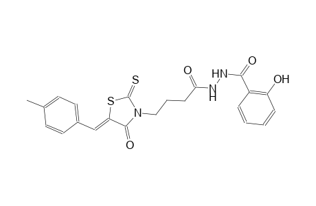 N'-(2-hydroxybenzoyl)-4-[(5Z)-5-(4-methylbenzylidene)-4-oxo-2-thioxo-1,3-thiazolidin-3-yl]butanohydrazide