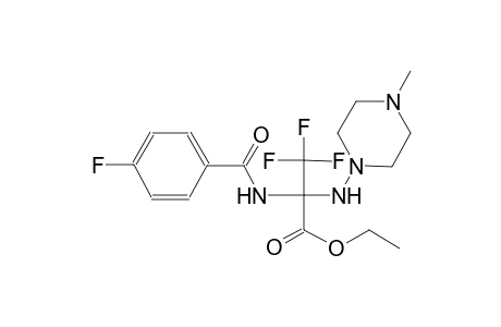 alanine, 3,3,3-trifluoro-N-(4-fluorobenzoyl)-2-[(4-methyl-1-piperazinyl)amino]-, ethyl ester