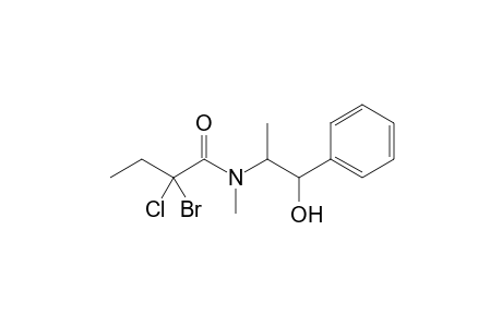 N-(2'-Hydroxy-1'-methyl-2'-phenylethyl)-N-methyl-2-bromo-2-chlorobutanamide