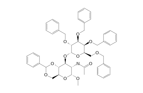 METHYL-O-(2,3,4,6-TETRA-O-BENZYL-ALPHA-D-GALACTOPYRANOSYL)-(1->3)-2-ACETAMIDO-4,6-O-BENZYLIDENE-2-DEOXY-ALPHA-D-GLUCOPYRANOSIDE