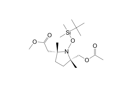 cis-2,5-dimethyl-1-(tert-butyldimethylsilyloxy)-2-(acetoxymethyl)-5-[(methoxycarbonyl)methyl]tetrahydropyrrole
